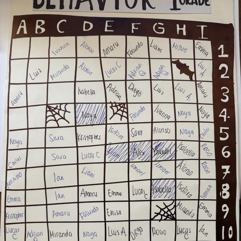 A halloween-themed bingo for behavior in class during the month of October.